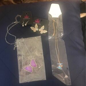 Butterfly Jewelry collection BRAND NEW Set - Purple rhinestones